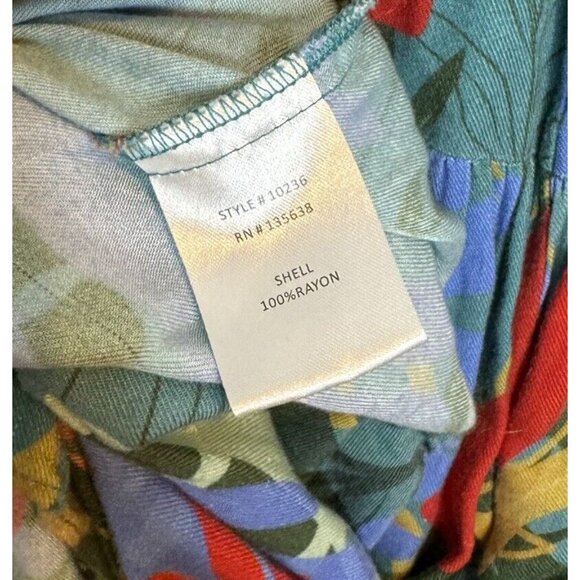 Hutch Rigby Tropical Floral Button Front Maxi Shirt Dress Size Small Pal… - Picture 10 of 12